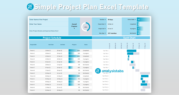 Simple Project Plan Template Excel Analysistabs