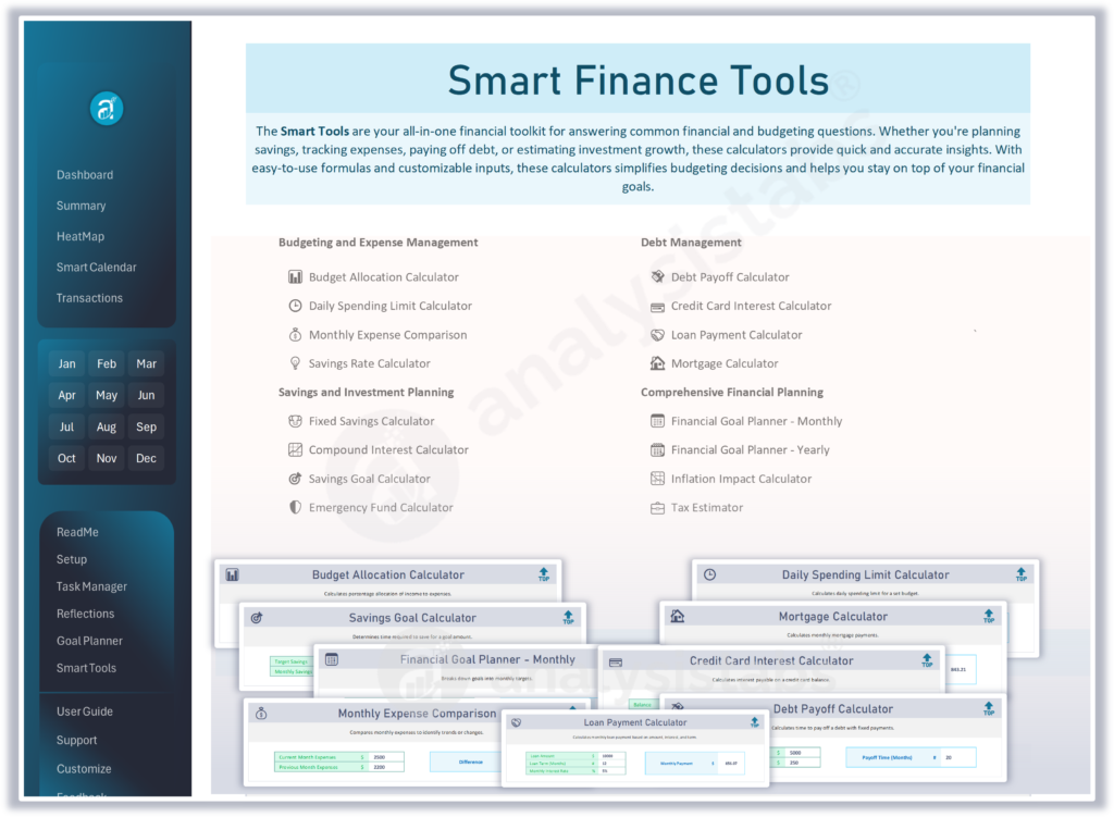 Annual Budget Tracking - Smart Tools