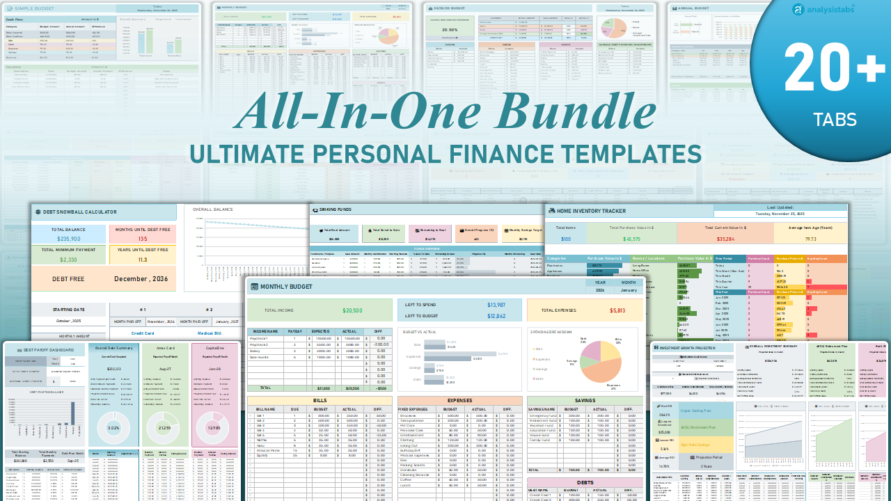 Ultimate Personal Finance Templates Bundle