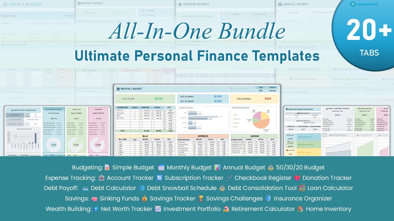 Ultimate Personal Finance Templates The Ultimate Personal Finance Tools (Excel Templates) | Budget, Debt Payoff, Wealth & Net Worth Tracker