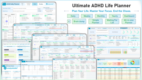 Ultimate ADHD Life Planner Excel Template v2.0
